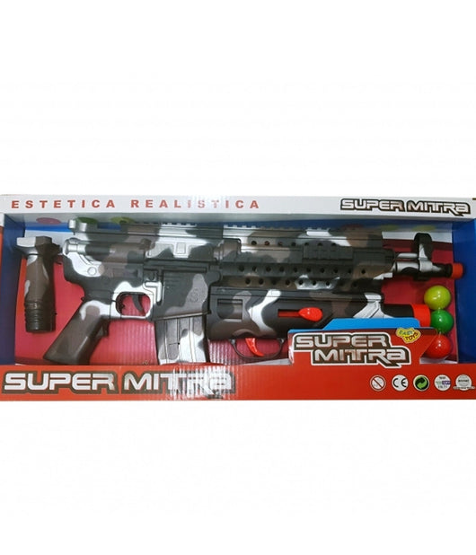 Mitragliatrice Pistola Fucile Cartucce Militare Mimetica Gioco Guerra Bambini         