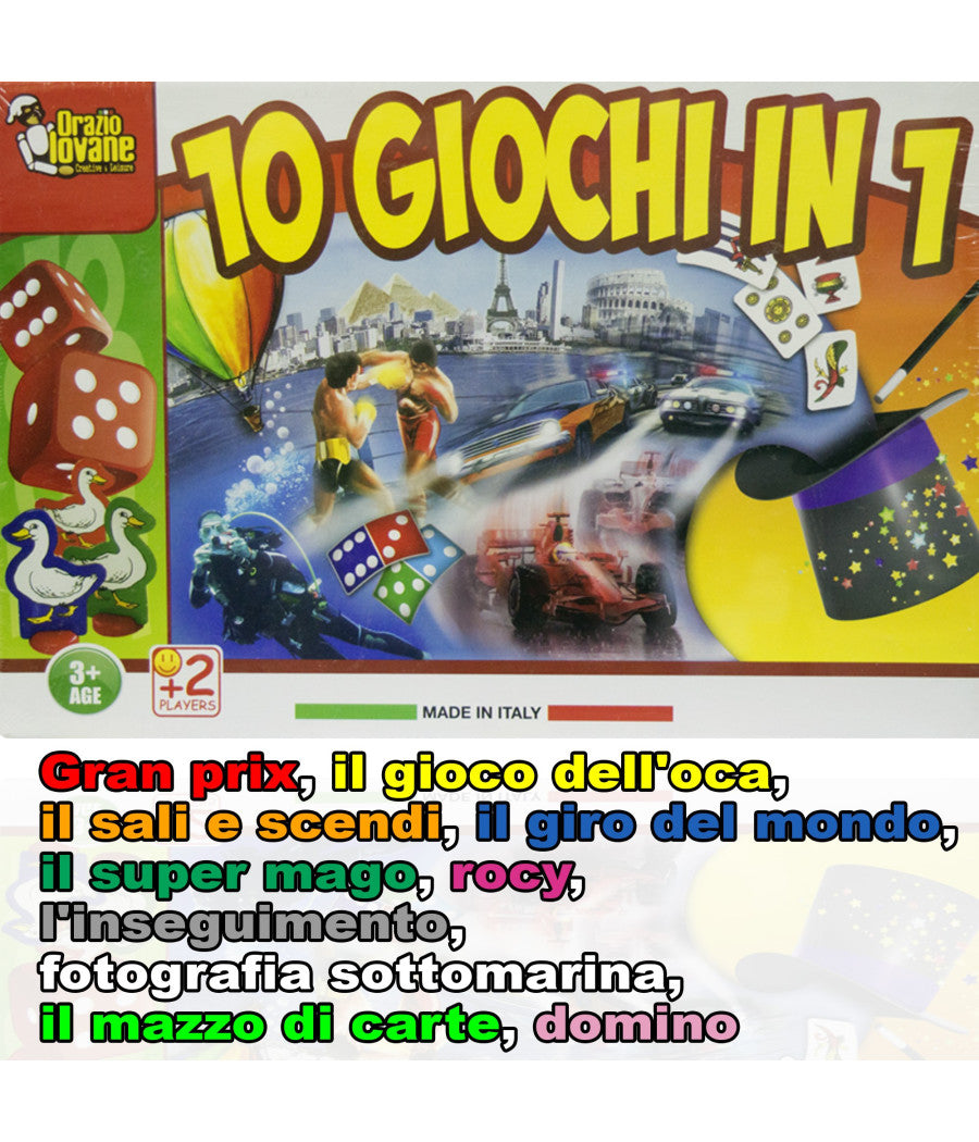 Mix 10 Giochi Gioco Di Società  Classici Da Tavolo Gp Oca Mondo Sali Scendi Rocy         