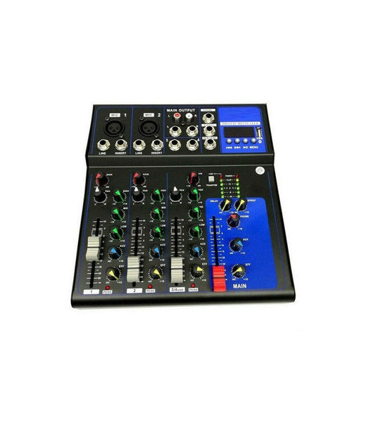 Mixer Audio Professionale 4 Canali Usb Con Echo-delay Dj Karaoke Pianobar         