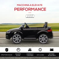 Macchina Elettrica per Bambini 3-5 Anni AUDI TT con Telecomando, Portiere Apribili e Fari LED, Nero
