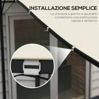 Telo di Ricambio per Pergola da Giardino 2.5x3 m con 8 Fori di Drenaggio, in Poliestere, 297x243 cm, Beige