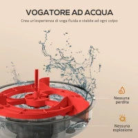 Vogatore ad Acqua Pieghevole a 6 Livelli di Resistenza, in Acciaio e PC, 190x50x65 cm, Rosso