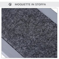 Scaletta per Cani a 3 Gradini con Tappeto Antiscivolo e Spazio Interno, 40.5x44.5x38cm, Grigio