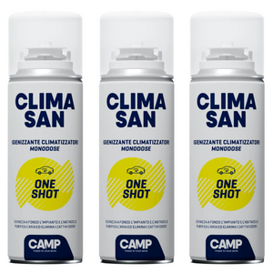 Igienizzante monodose climasan one shot spray per climatizzatori abitacoli auto camper 200ml 3 pezzi
