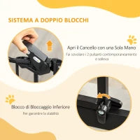 Cancelletto per Cani di Taglia Media e Piccola con Chiusura Automatica, 74-105x76.2 cm, Nero