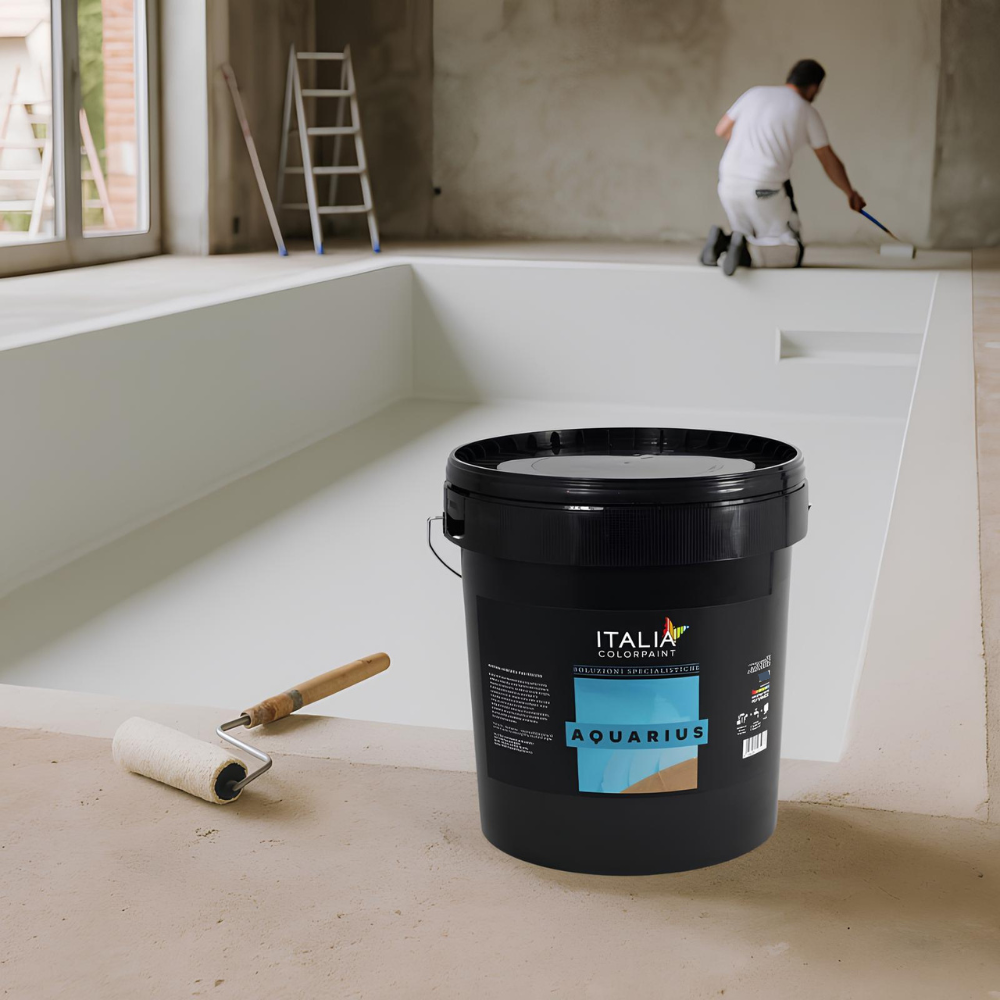 Aquarius pittura acrilica piscine cemento colore bianco italia colorpaint *** formato 5 lt, confezione 1