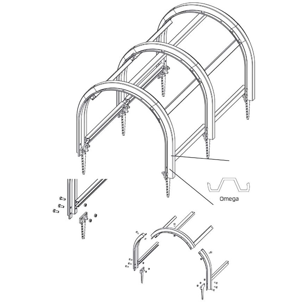Struttura per serra professionale maiorca da 4 mt