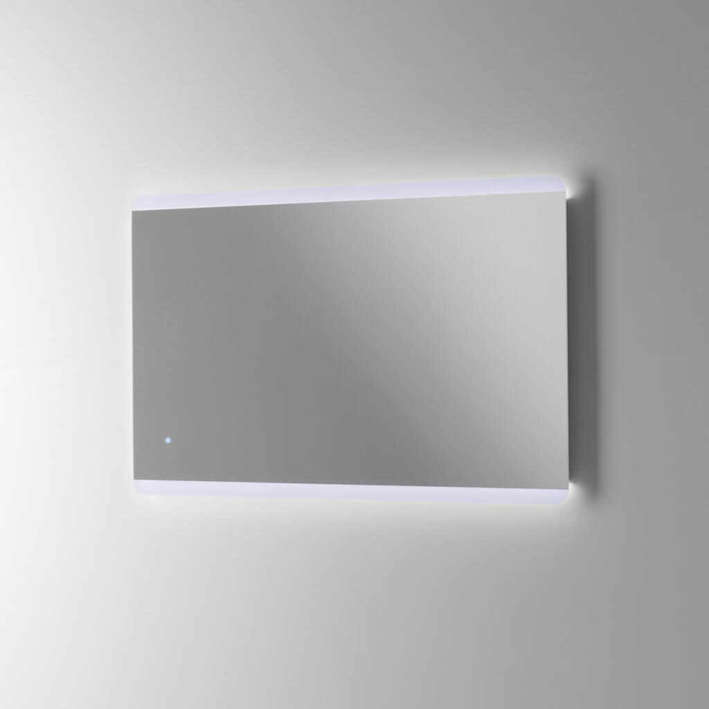 Composizione Mobile Bagno Sospesa 100cm Con Cassetto, Specchio a LED Integrato - Cemento