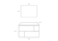 Mobile Bagno 100cm Sospeso Con Due Cassetti Due Vani E Specchio Con Lampada - Rovere Miele