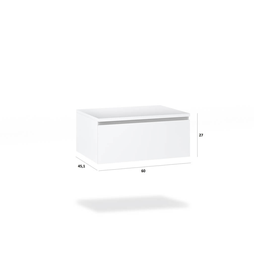 Composizione Bagno 180cm Con Doppio Lavabo, Cassetti E Specchio - Top bianco + base rovere naturale