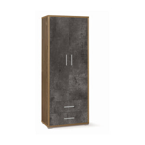 Mobile 2 Ante 2 Cassetti H182 L71 Kit Noce Stelvio cm 71x41x182h - Sarmog