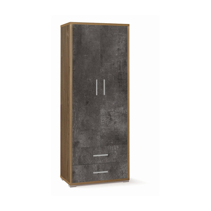 Mobile 2 Ante 2 Cassetti H182 L71 Kit Noce Stelvio cm 71x41x182h - Sarmog