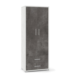 Mobile 2 Ante 2 Cassetti H182 L71 Kit Ossido Bianco cm 71x41x182h - Sarmog