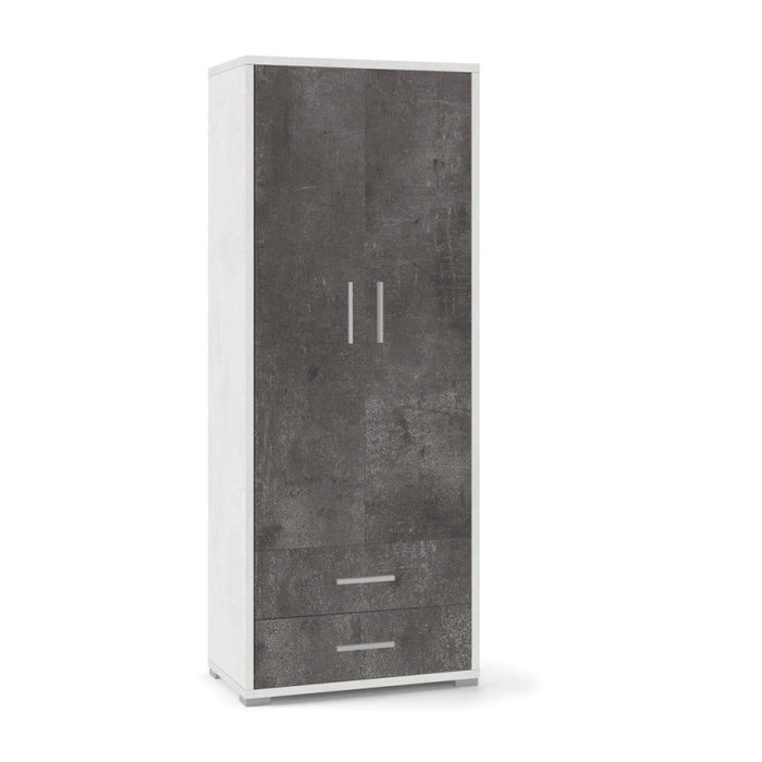 Mobile 2 Ante 2 Cassetti H182 L71 Kit Ossido Bianco cm 71x41x182h - Sarmog