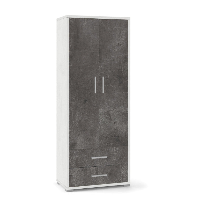 Mobile 2 Ante 2 Cassetti H182 L71 Kit Ossido Bianco cm 71x41x182h - Sarmog