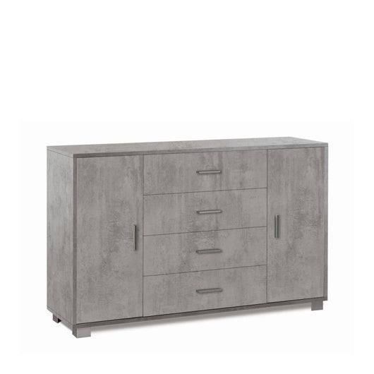 Mobile 2 Ante 4 Cassetti Kit Cemento cm 136x41x86h - Sarmog