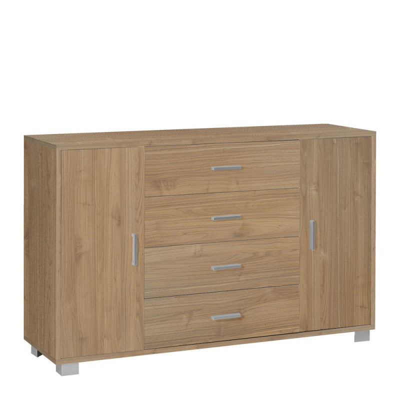 Mobile 2 Ante 4 Cassetti Kit Noce Stelvio cm 136x41x86h - Sarmog