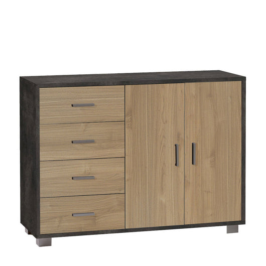 Mobile 2 Ante 4 Cassetti Kit Ossido Nero cm 116x41x86h - Sarmog