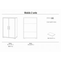 Mobile 2 Ante 71L x 41P x h110 – Finitura Bianco Opaco e Cemento – Sarmog