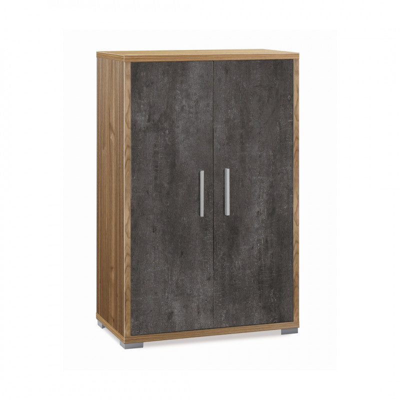 Mobile 2 Ante 71L x 41P x h110 – Finitura Legno Noce e Nero Opaco – Sarmog