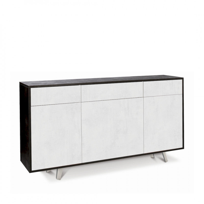 Mobile 3 Ante 3 Cassetti 164L x 41P x h92 – Finitura Nero Opaco e Bianco Opaco – Sarmog