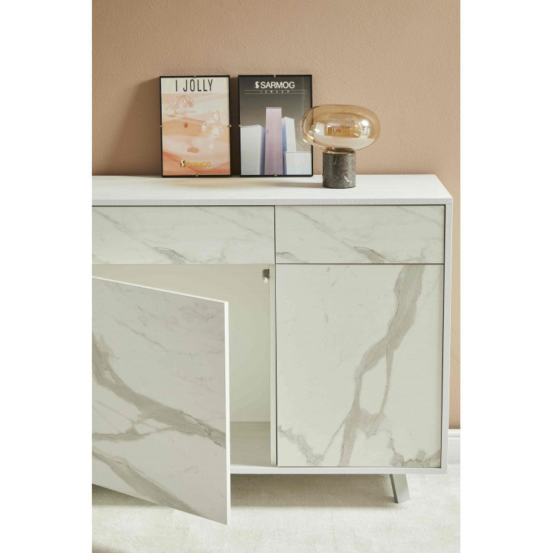 Mobile 3 Ante 3 Cassetti 164L x 41P x h92 – Finitura Nero Opaco e Bianco Opaco – Sarmog