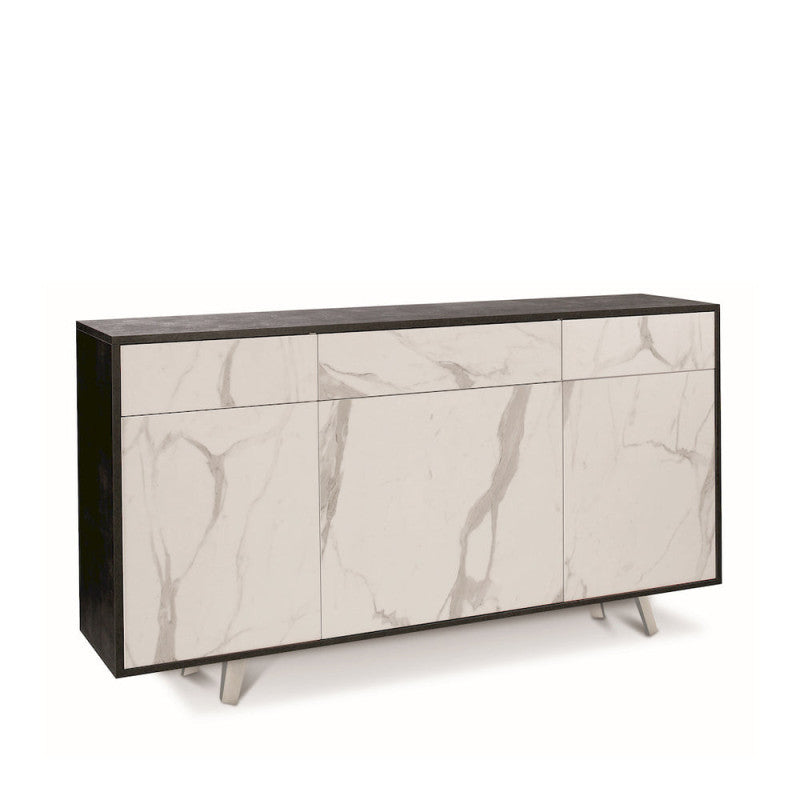 Mobile 3 Ante 3 Cassetti Kit Ossido Nero cm 164x41x92h - Sarmog