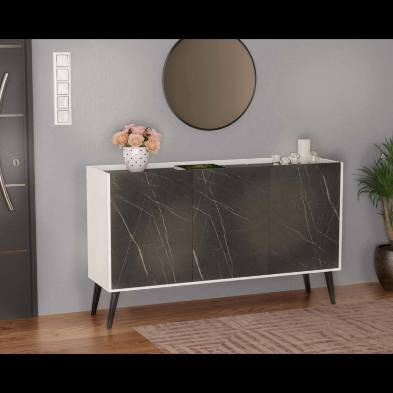 MOBILE 3 ANTE BIANCO LUCIDO E ANTRACITE EFFETTO MARMO