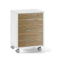 Mobile 3 Cassetti Su Ruote Ossido Bianco cm 51x41x71h - Sarmog