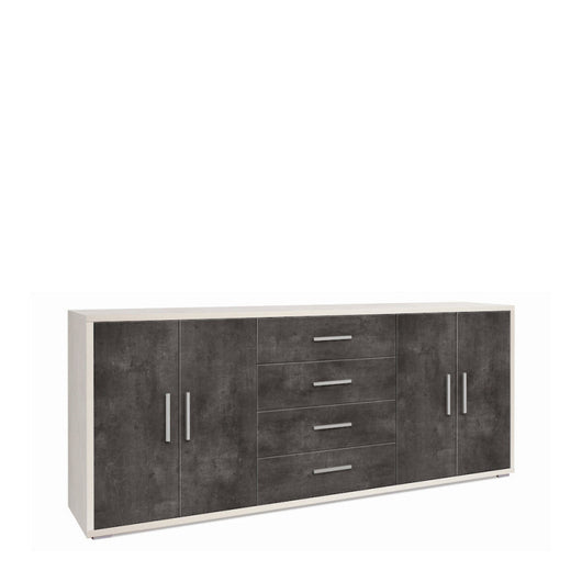 Mobile 4 Ante 4 Cassetti Kit Ossido Bianco cm 203x41x84h - Sarmog