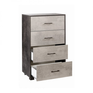 Mobile 4 Cassetti 70L x 41P x h112 – Finitura Cemento e Bianco Opaco – Sarmog