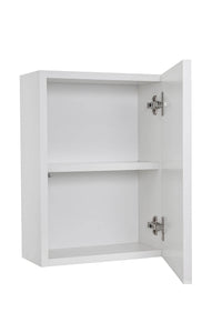 Mobile Bagno 70cm Sospeso Cassetto, Colonna Pensile, Vano a Giorno, Specchio E Lampada - Laccato Bianco Opaco + Tabacco Scuro