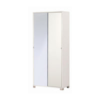 Mobile 2 Ante Scorrevoli Specchio Kit Bianco Fiammato cm 82x41x190h - Sarmog