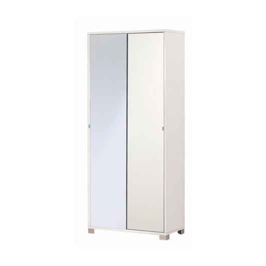Mobile 2 Ante Scorrevoli Specchio Kit Bianco Fiammato cm 82x41x190h - Sarmog