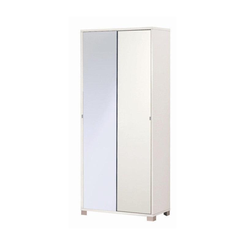 Mobile 2 Ante Scorrevoli Specchio Kit Bianco Fiammato cm 82x41x190h - Sarmog