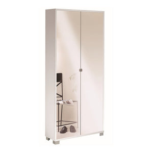 Mobile 2 Ante Specchio Kit Bianco Fiammato cm 83x29x190h - Sarmog