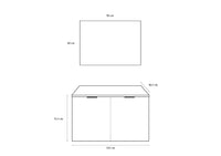 Mobile Bagno 100cm Sospeso Con 2 Ante e Specchio con Lampada - Bianco Laccato Lucido