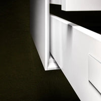 Mobile Bagno 120cm Sospeso Due Cassetti e Specchio Con Lampada - Avana Effetto Pietra