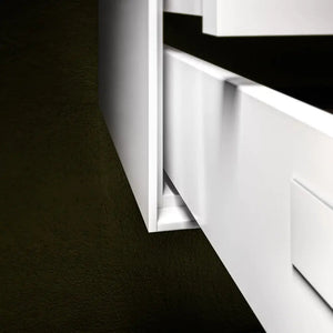 Composizione Mobile Bagno 100cm Sospeso Due Cassetti e Specchio Con Lampada - Rovere Cenere