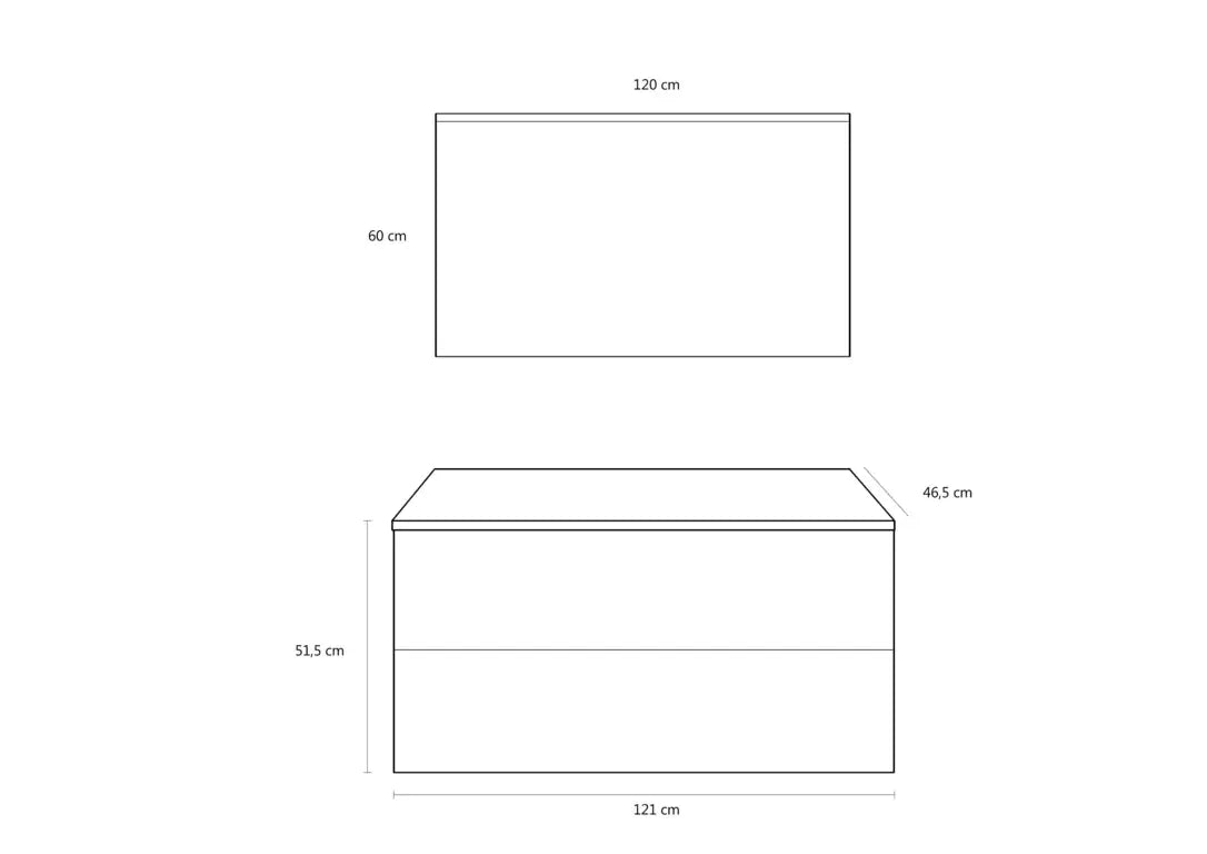 Mobile Bagno Sospeso 120cm Effetto Pietra Con Doppio Lavabo - Blu Effetto Pietra