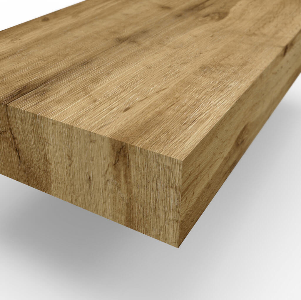 Mobile Bagno Sospeso 165cm Con Due Lavabi Due Specchi Doppia Lampada e Porta Asciugamano - Rovere Miele