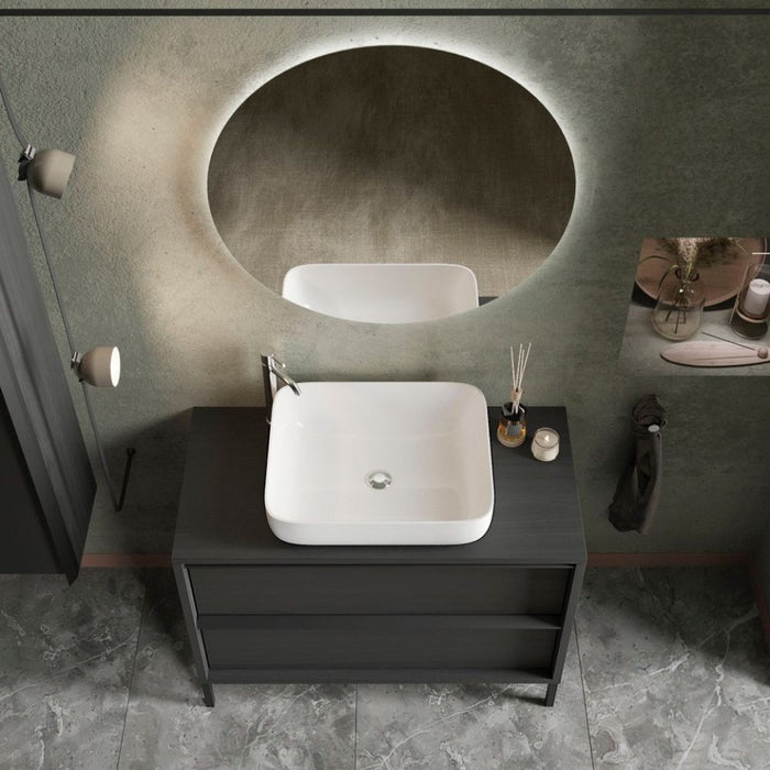 Mobile bagno 2 cassetti Adam105 colore nero frassinato 105x43x78H
