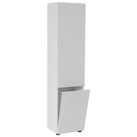 Mobile Bagno 2 Ripiani Amovibili+cestino Metallo 40x31,5x170cm Bianco