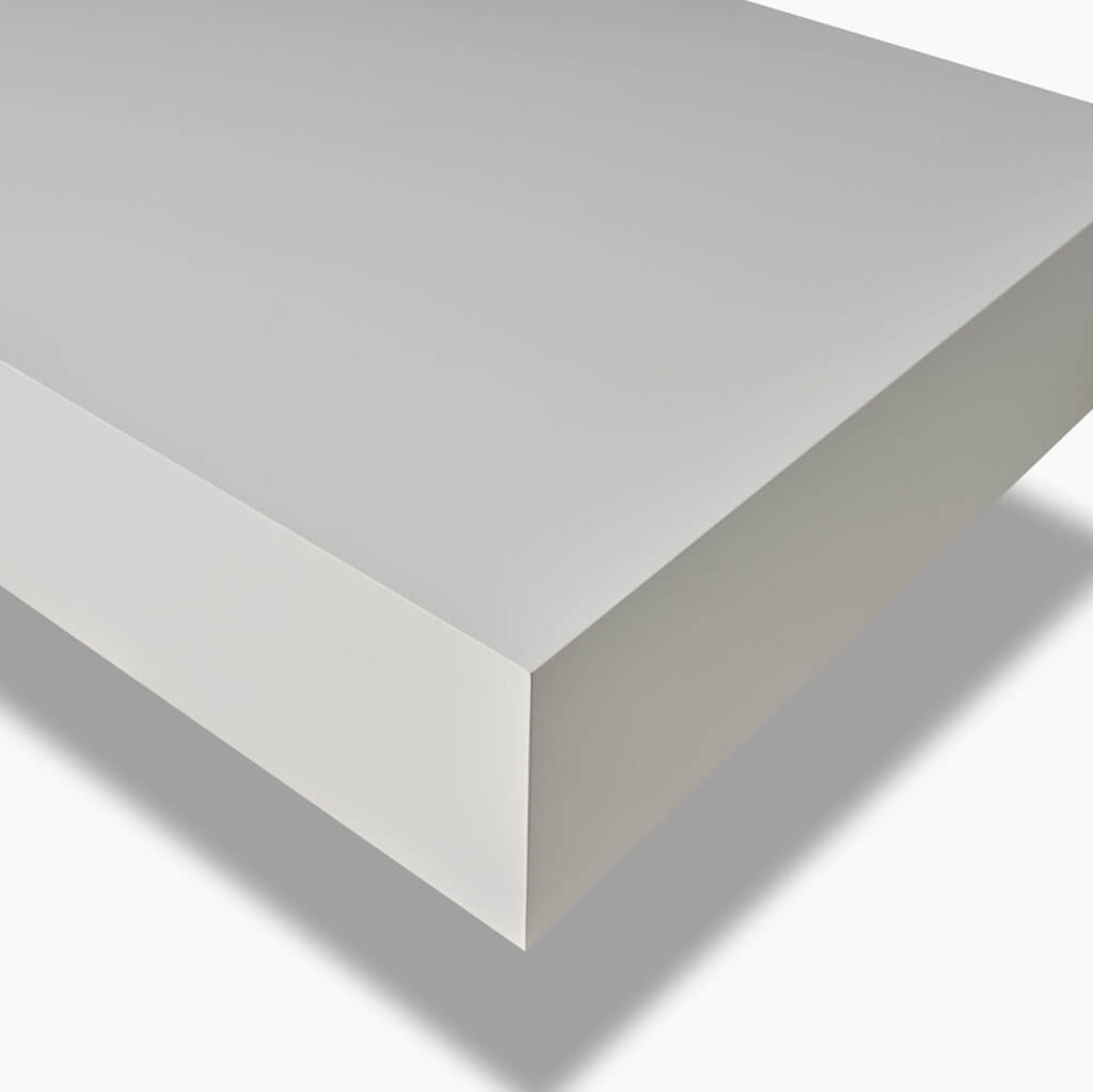 Mobile Bagno Sospeso 220cm Top Con Lavabo, Base Con Cassetto E Specchio Con LED Integrato - Top bianco + base laccata bianco opaco