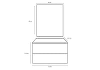 Mobile Bagno 60cm Sospeso Con 2 Cassetti e Specchio con Lampada LED - Bianco Laccato Lucido