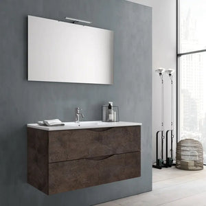Composizione Bagno Sospesa Effetto Pietra 60cm - Marrone Effetto Pietra