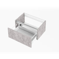 Composizione Mobile Bagno 70cm Sospeso Un Cassetto Specchio E Lampada - Cemento