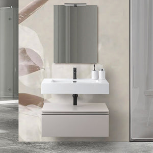 Mobile bagno  80 cm grigio perla con lavabo sospeso e specchio Iside