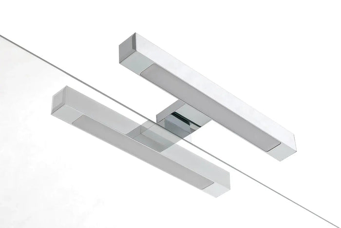 Mobile Bagno 90cm Sospeso Con Due Cassetti E Specchio Con Lampada - Sherwood