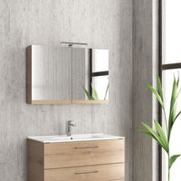 Mobile Bagno 90cm Sospeso Con Specchio Contenitore - New Elsa - Elvezia